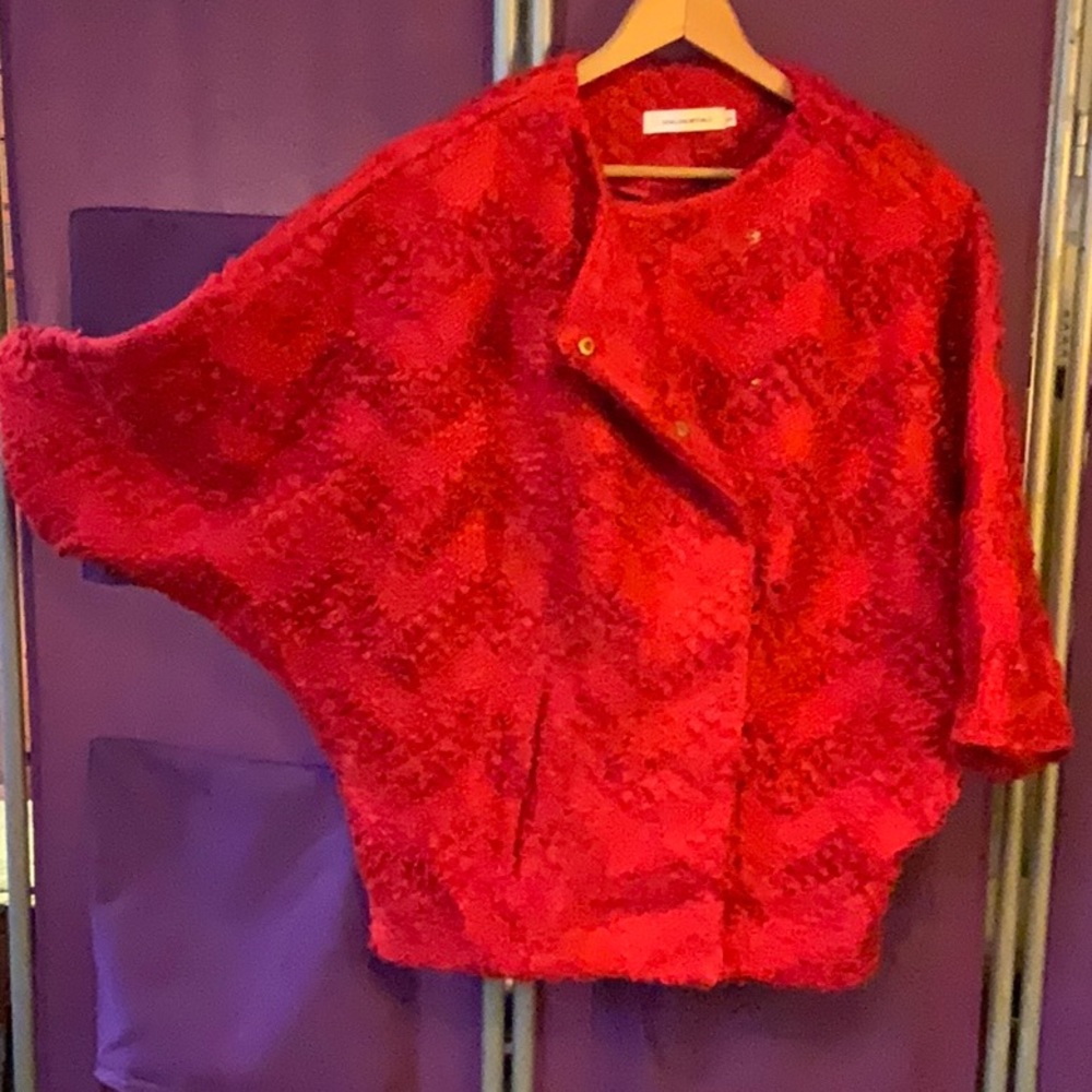 Goalonewithalu scarlet boucle, bat-wing jacket